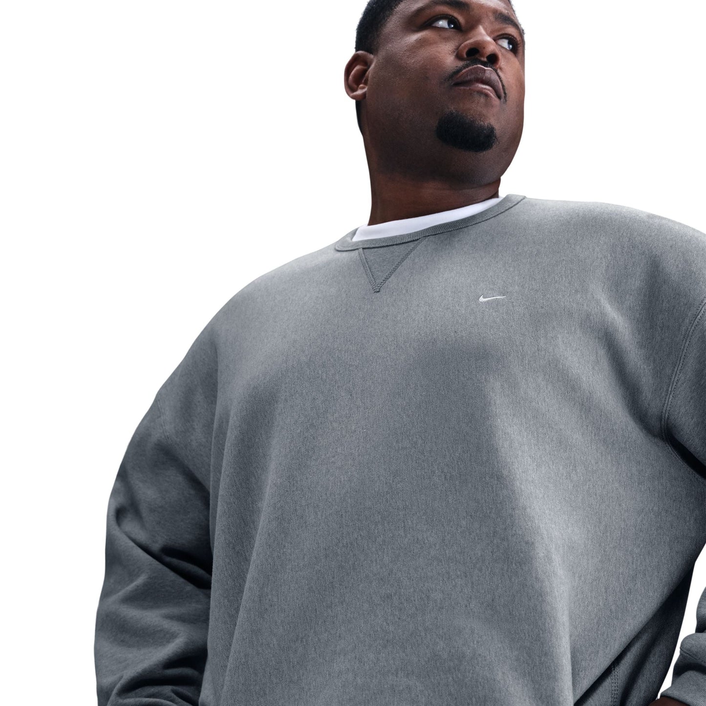 Nike Mens Heavyweight Solo Swoosh Crewneck - Dark Grey Denim Exchange