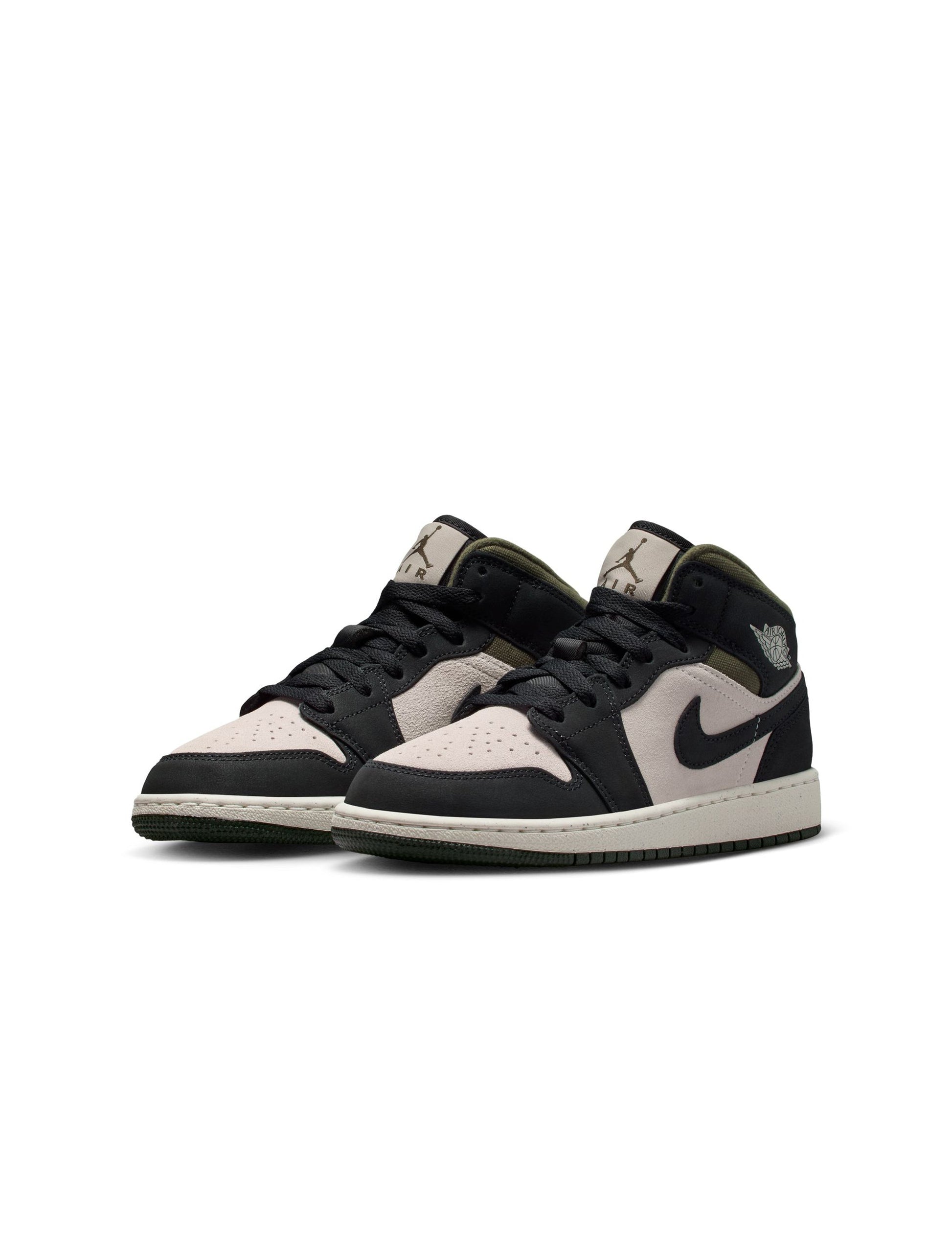 Air Jordan Big Kids 1 Mid- Light Orewood Brown Denim Exchange