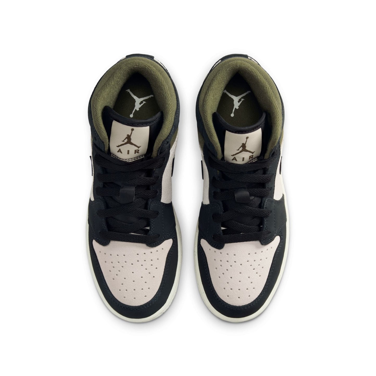 Air Jordan Big Kids 1 Mid- Light Orewood Brown Denim Exchange