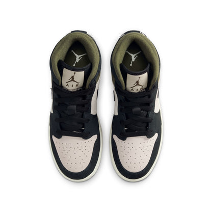 Air Jordan Big Kids 1 Mid- Light Orewood Brown Denim Exchange
