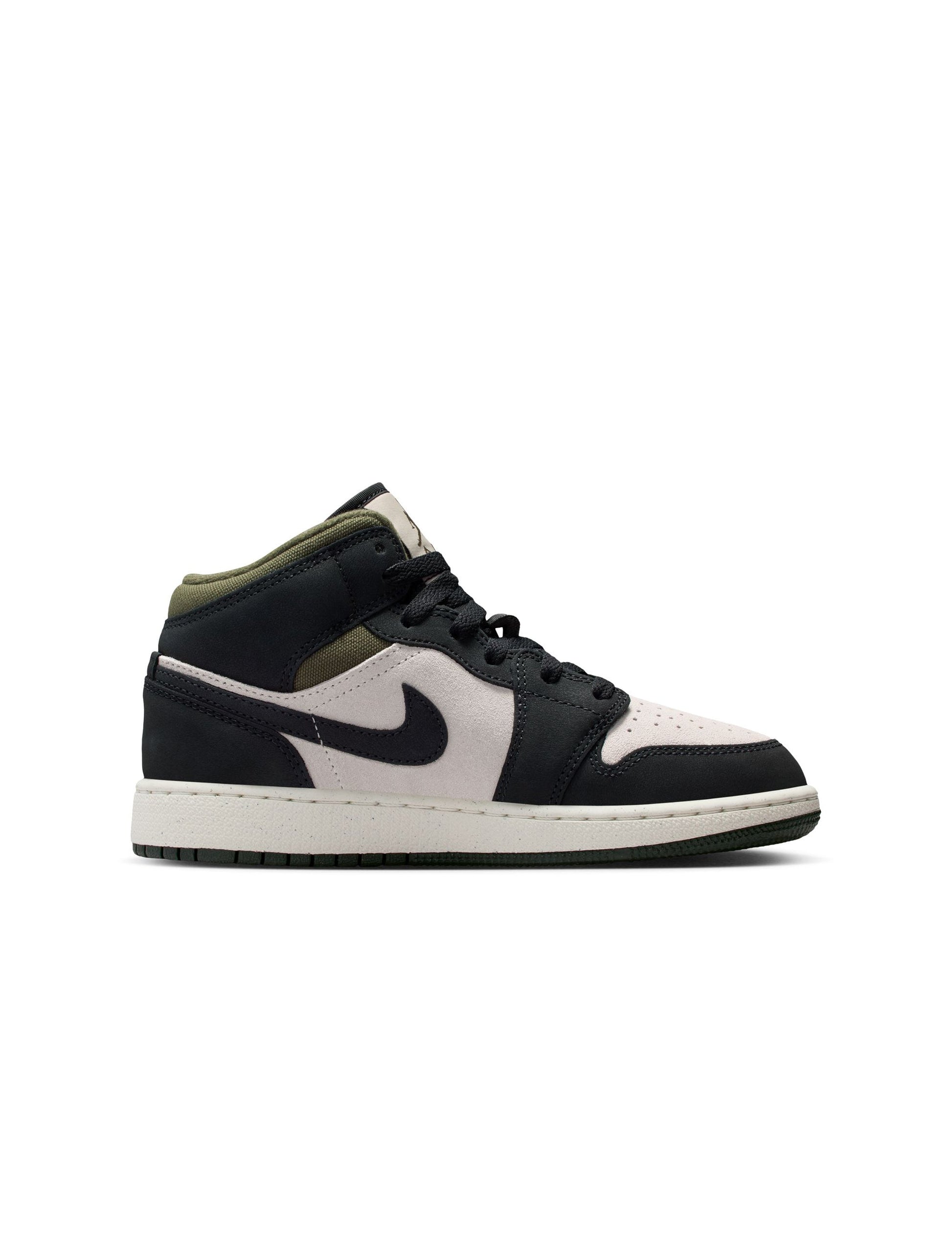 Air Jordan Big Kids 1 Mid- Light Orewood Brown Denim Exchange