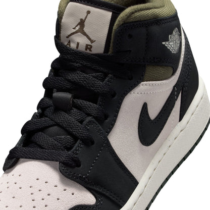 Air Jordan Big Kids 1 Mid- Light Orewood Brown Denim Exchange