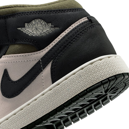 Air Jordan Big Kids 1 Mid- Light Orewood Brown Denim Exchange