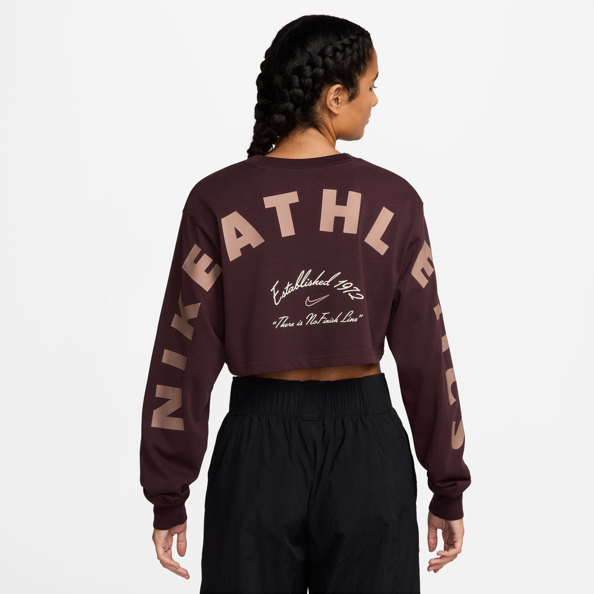 Nike Womens Oversized Long Sleeve - Burgundy Crush Denim Exchange