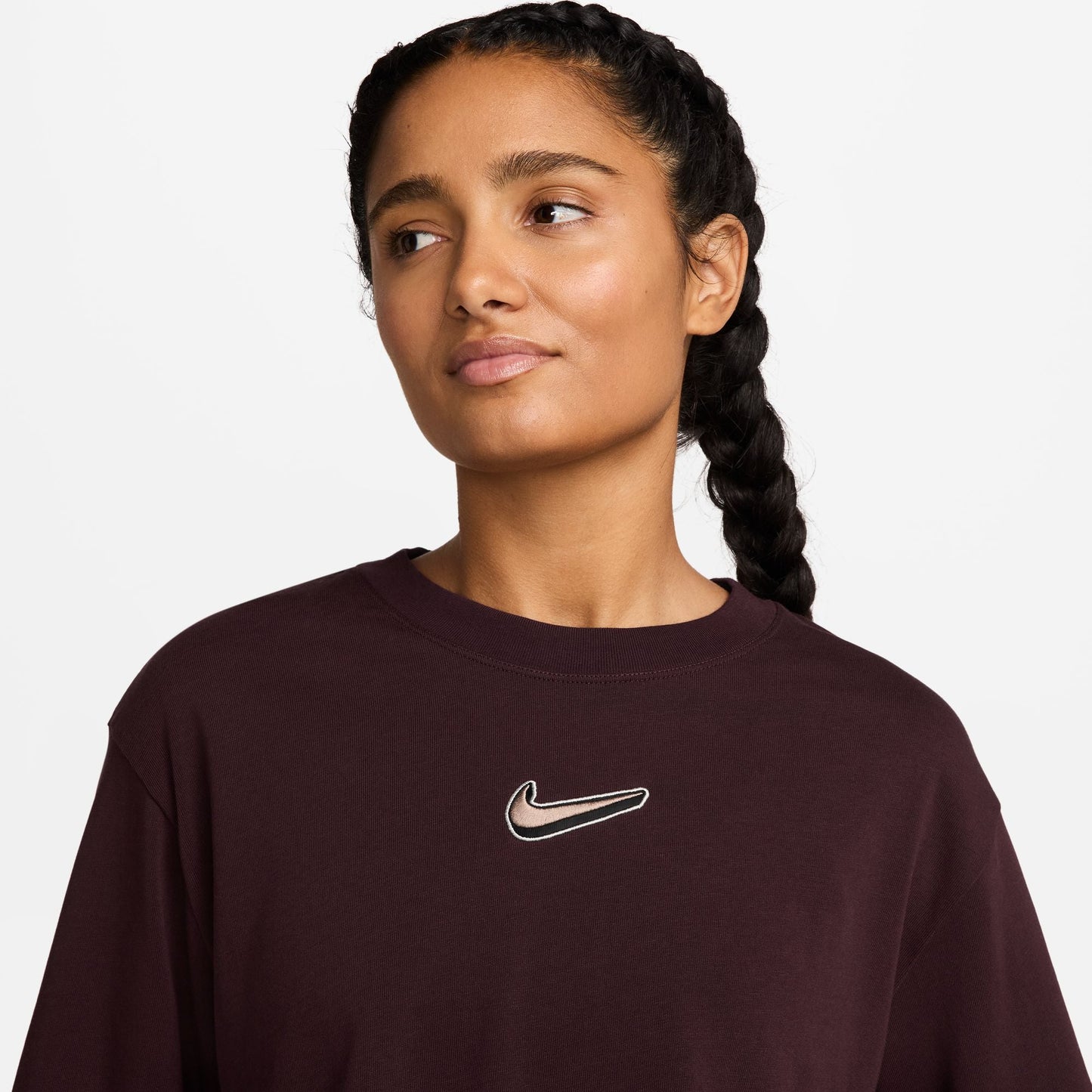 Nike Womens Oversized Long Sleeve - Burgundy Crush Denim Exchange