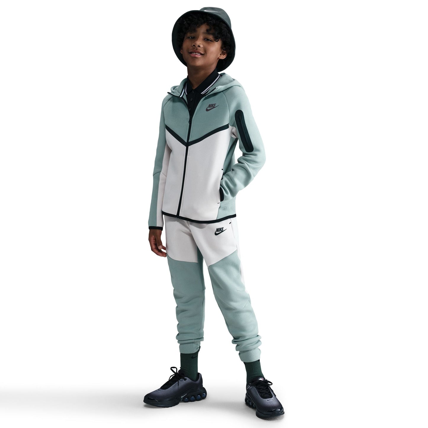 Nike Big Kids Sportswear Tech Fleece Hoodie - Dusty Sage Denim Exchange