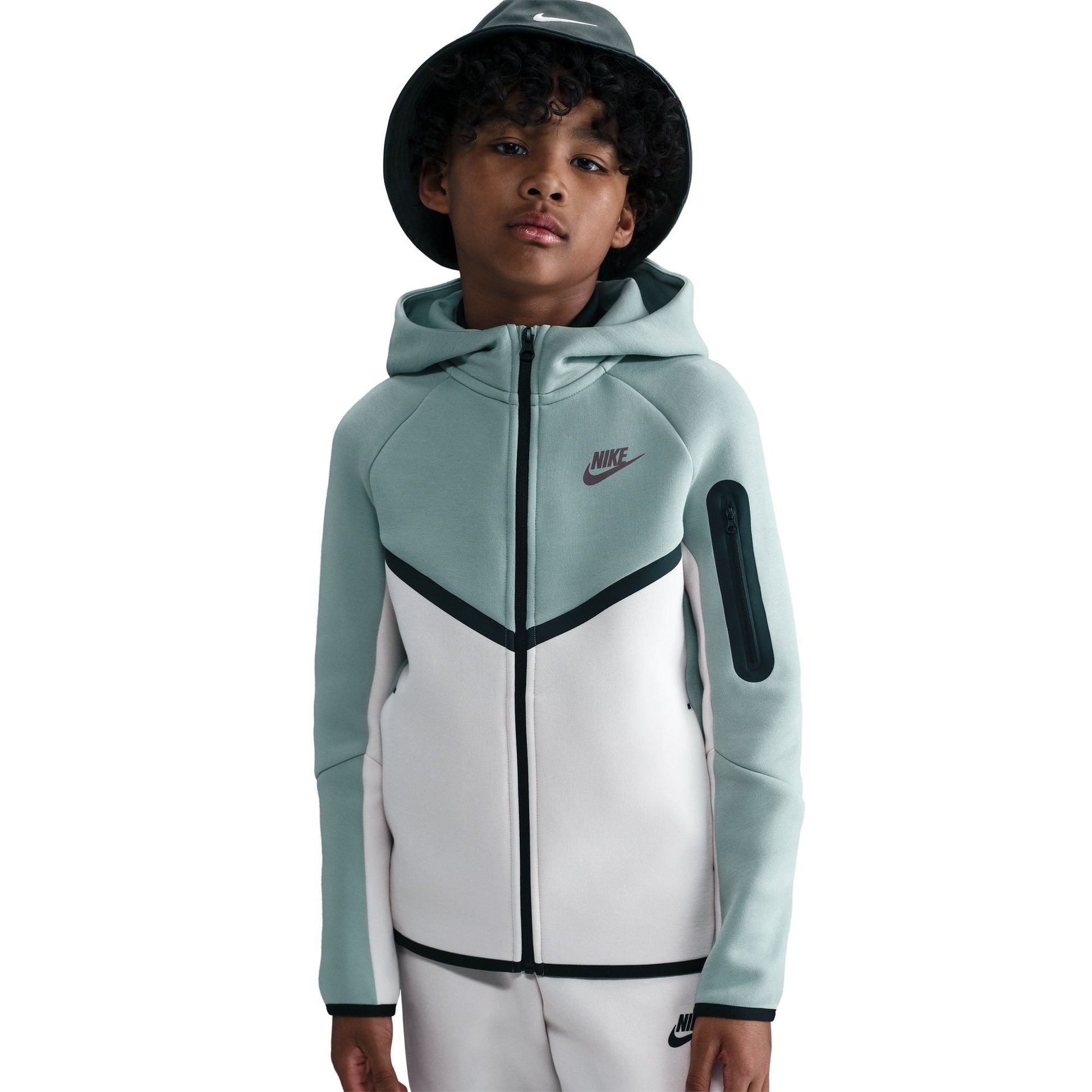Nike Big Kids Sportswear Tech Fleece Hoodie - Dusty Sage Denim Exchange