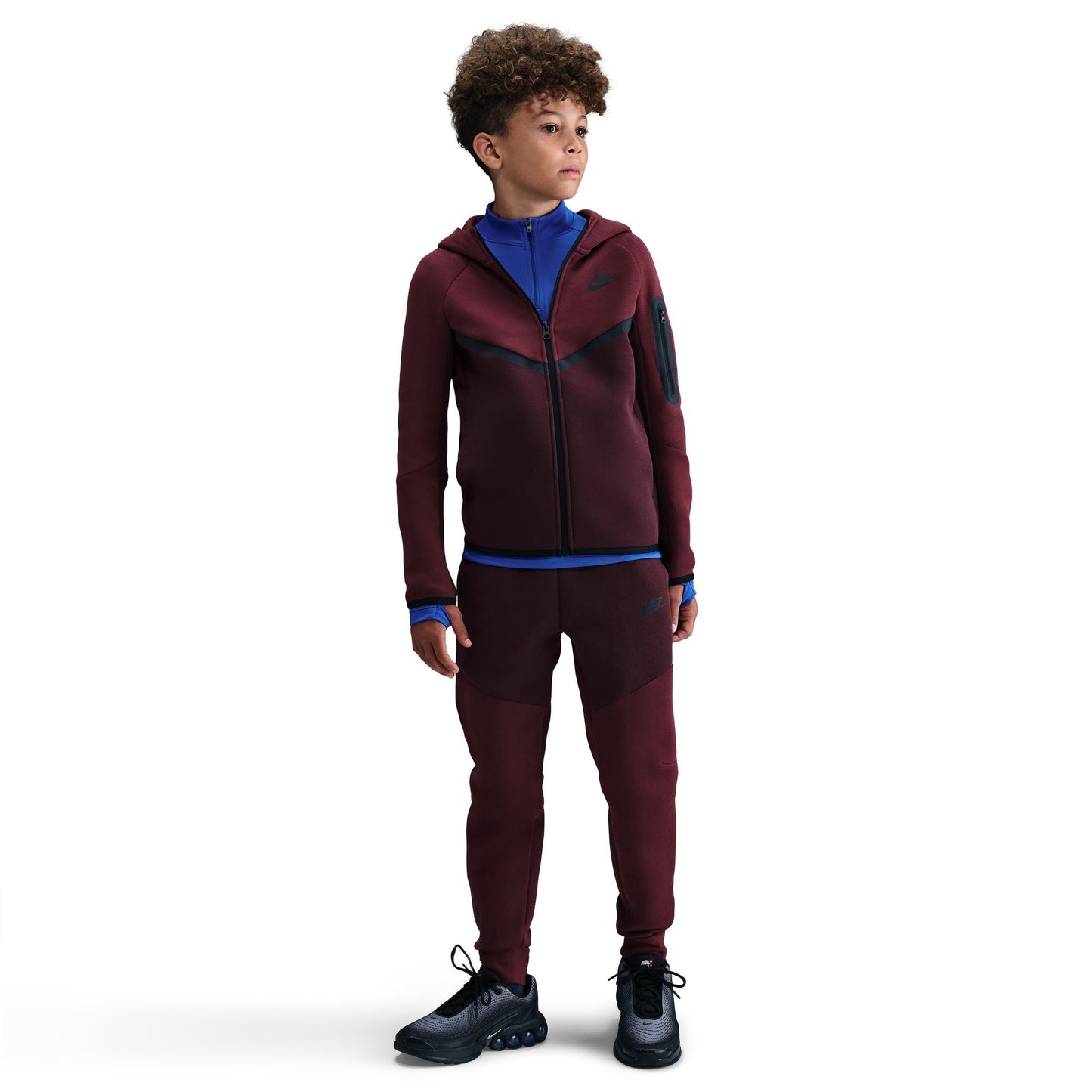 Nike Big Kids Sportswear Tech Fleece Hoodie - Burgundy Crush Denim Exchange