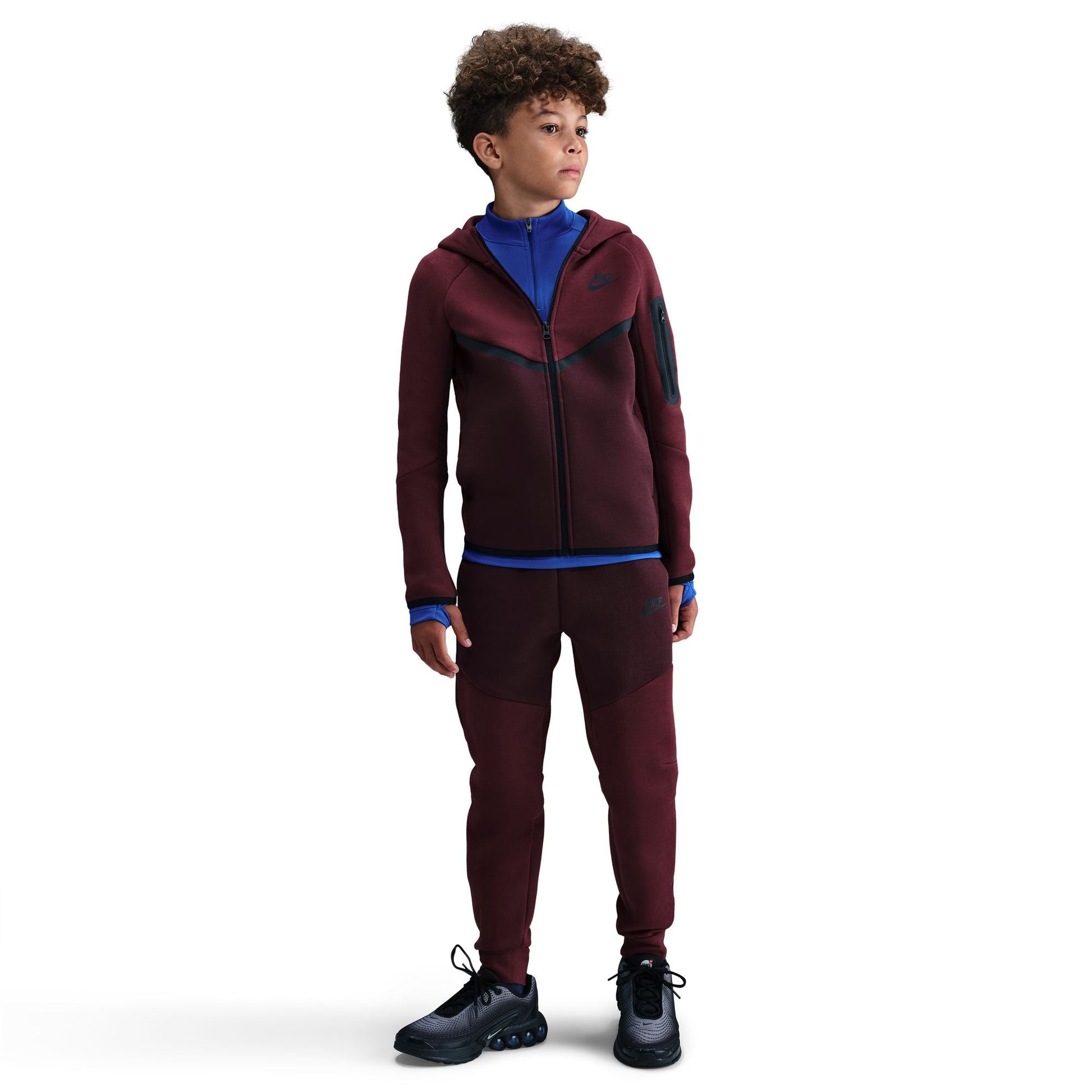 Nike Big Kids Sportswear Tech Fleece Hoodie - Burgundy Crush Denim Exchange