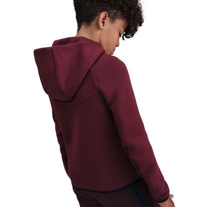 Nike Big Kids Sportswear Tech Fleece Hoodie - Burgundy Crush Denim Exchange
