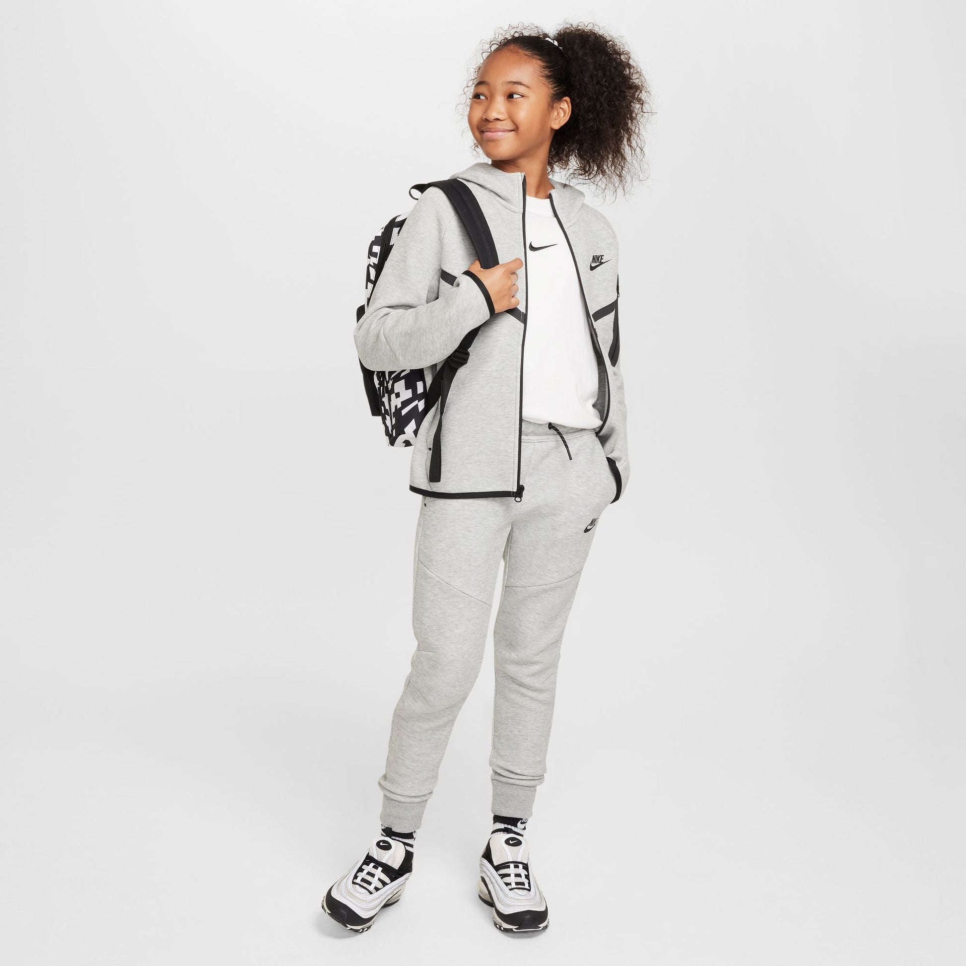 Nike Big Kids Sportswear Tech Fleece Joggers - Heather Grey Denim Exchange