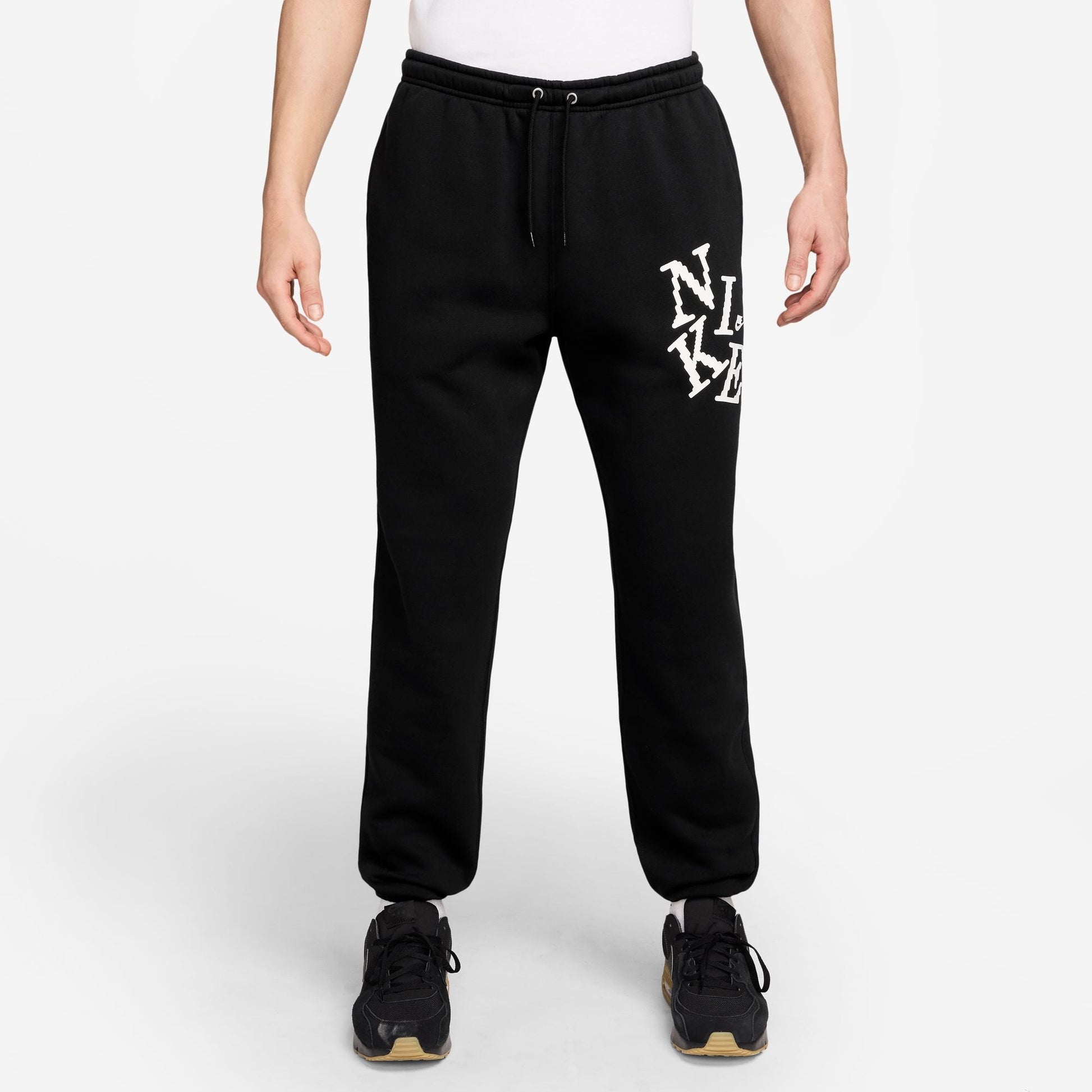 Nike Mens Cuffed Fleece Joggers - Black Denim Exchange