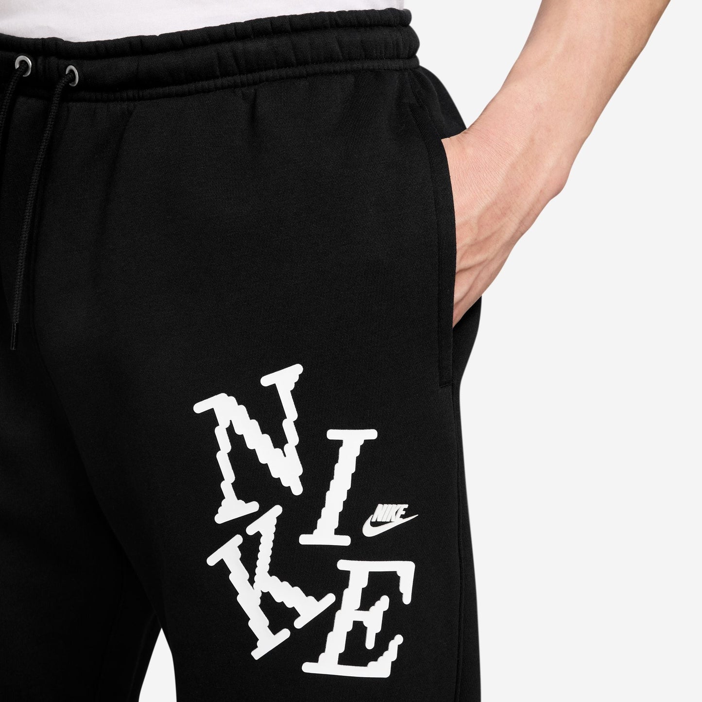 Nike Mens Cuffed Fleece Joggers - Black Denim Exchange