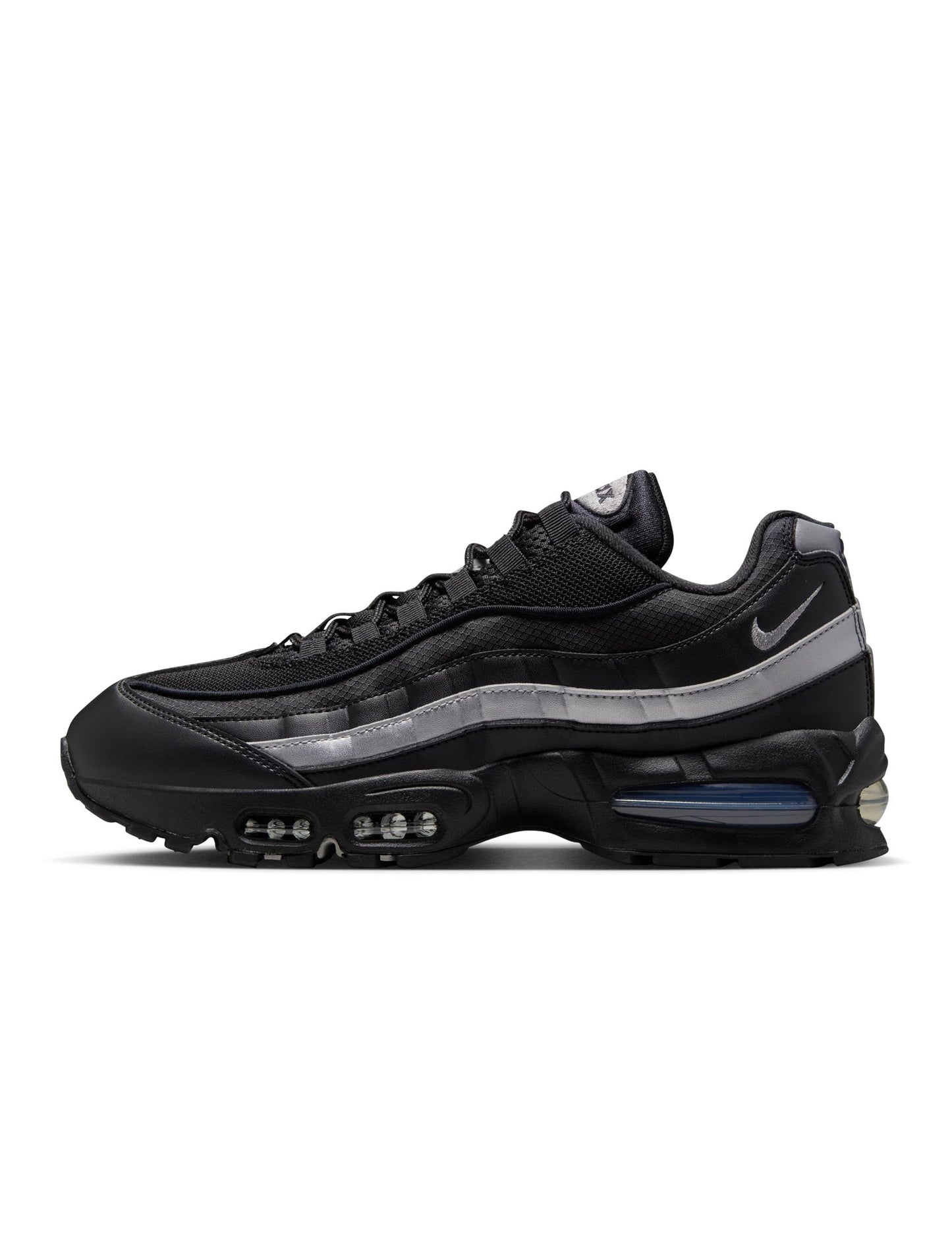 Nike Mens Air Max 95 "Big Bubble" - Black/Metallic Silver Denim Exchange