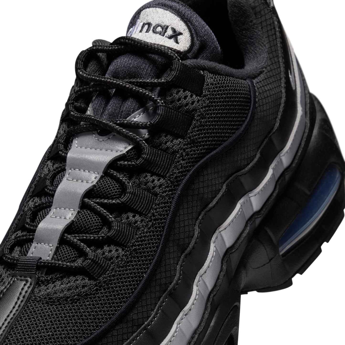 Nike Mens Air Max 95 "Big Bubble" - Black/Metallic Silver Denim Exchange