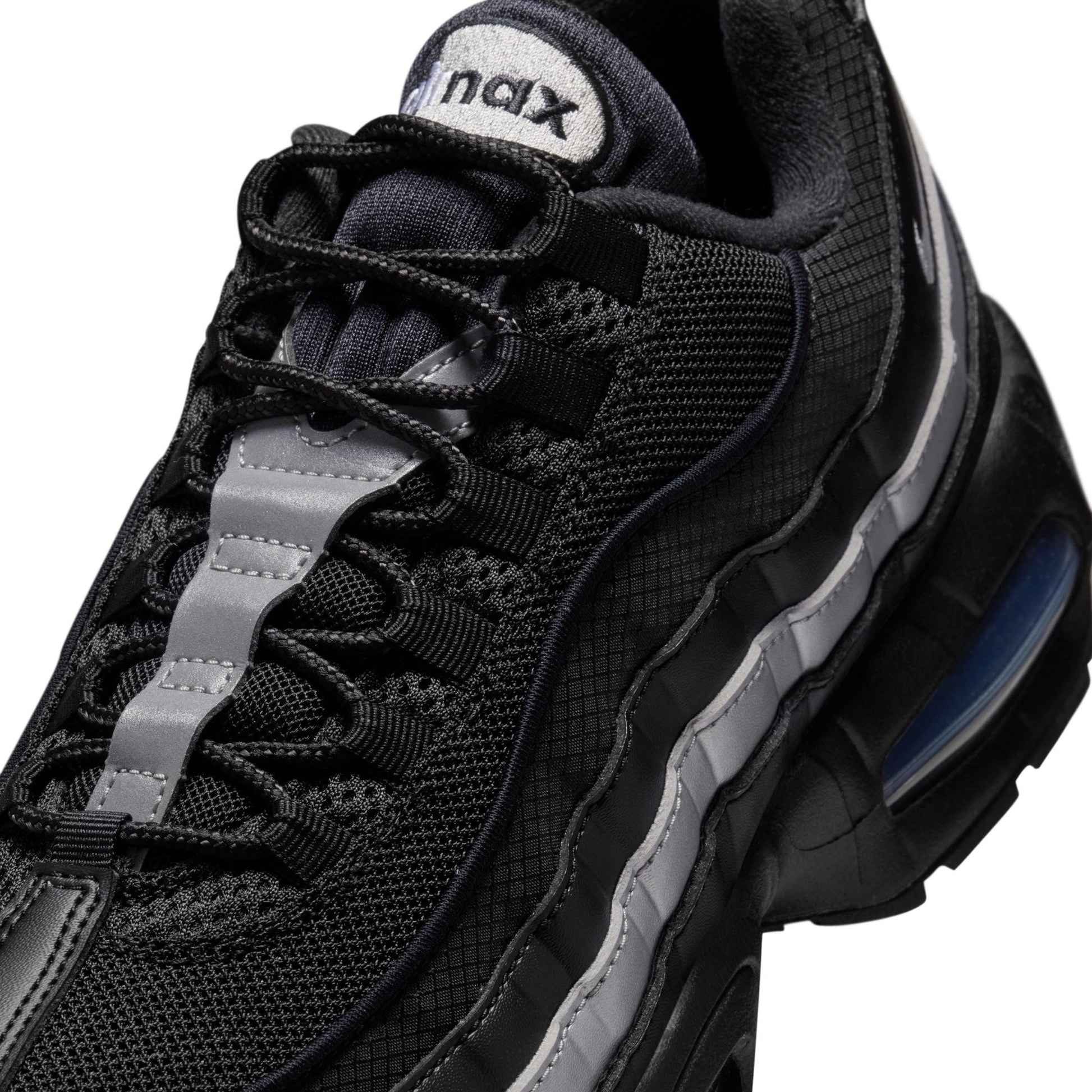Nike Mens Air Max 95 "Big Bubble" - Black/Metallic Silver Denim Exchange