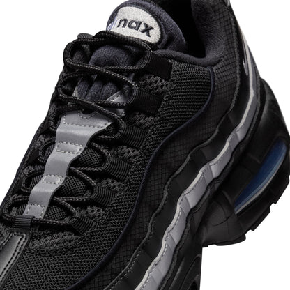 Nike Mens Air Max 95 "Big Bubble" - Black/Metallic Silver Denim Exchange