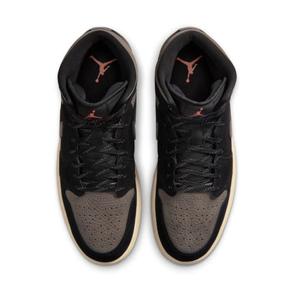 Air Jordan Mens 1 Mid SE - Black/Olive Grey Denim Exchange