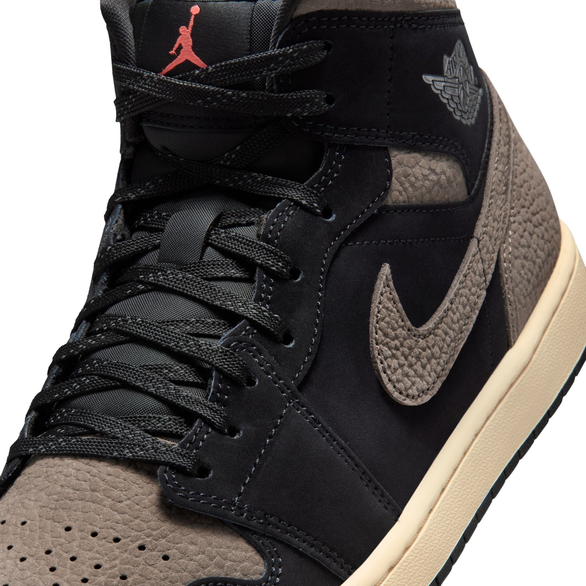 Air Jordan Mens 1 Mid SE - Black/Olive Grey Denim Exchange