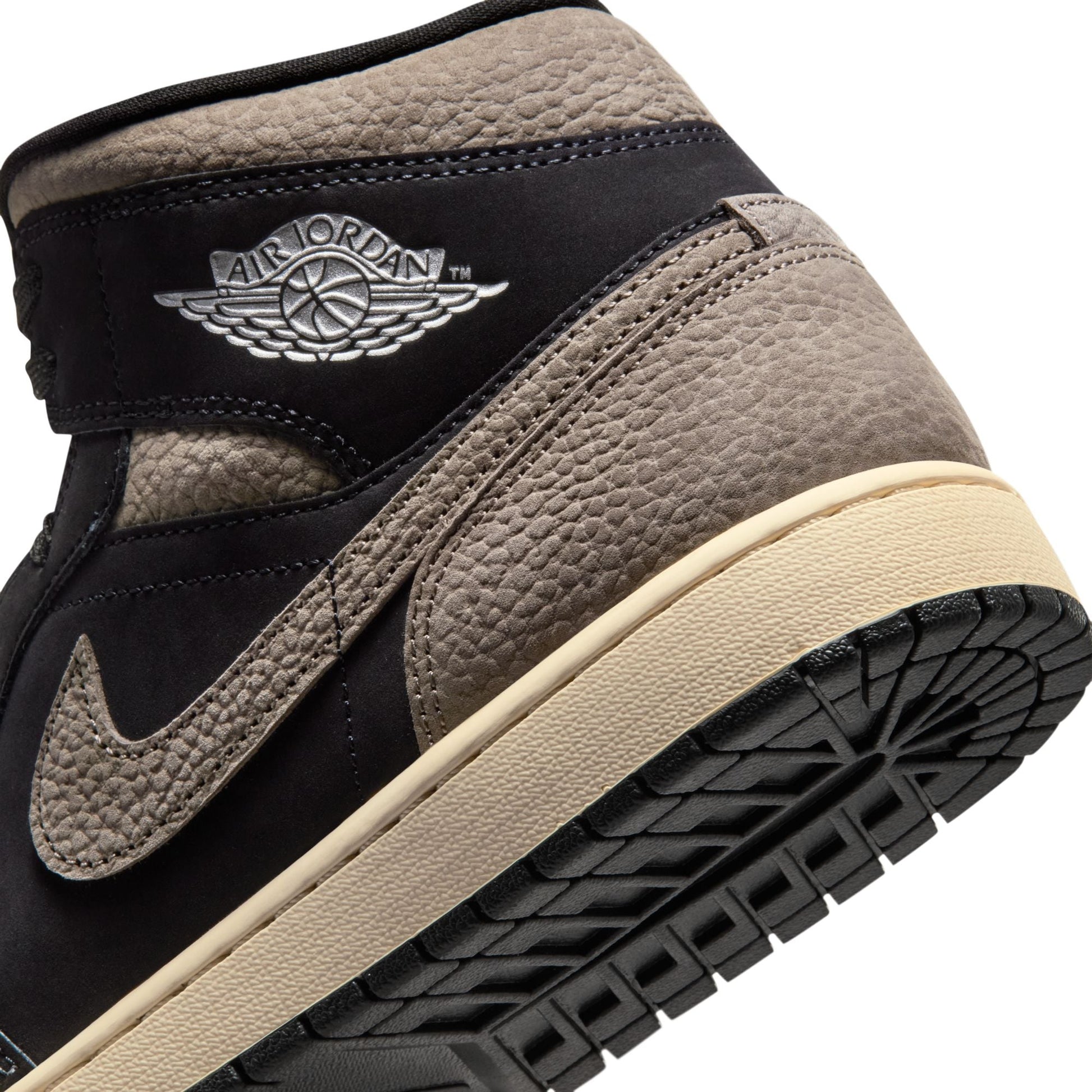 Air Jordan Mens 1 Mid SE - Black/Olive Grey Denim Exchange