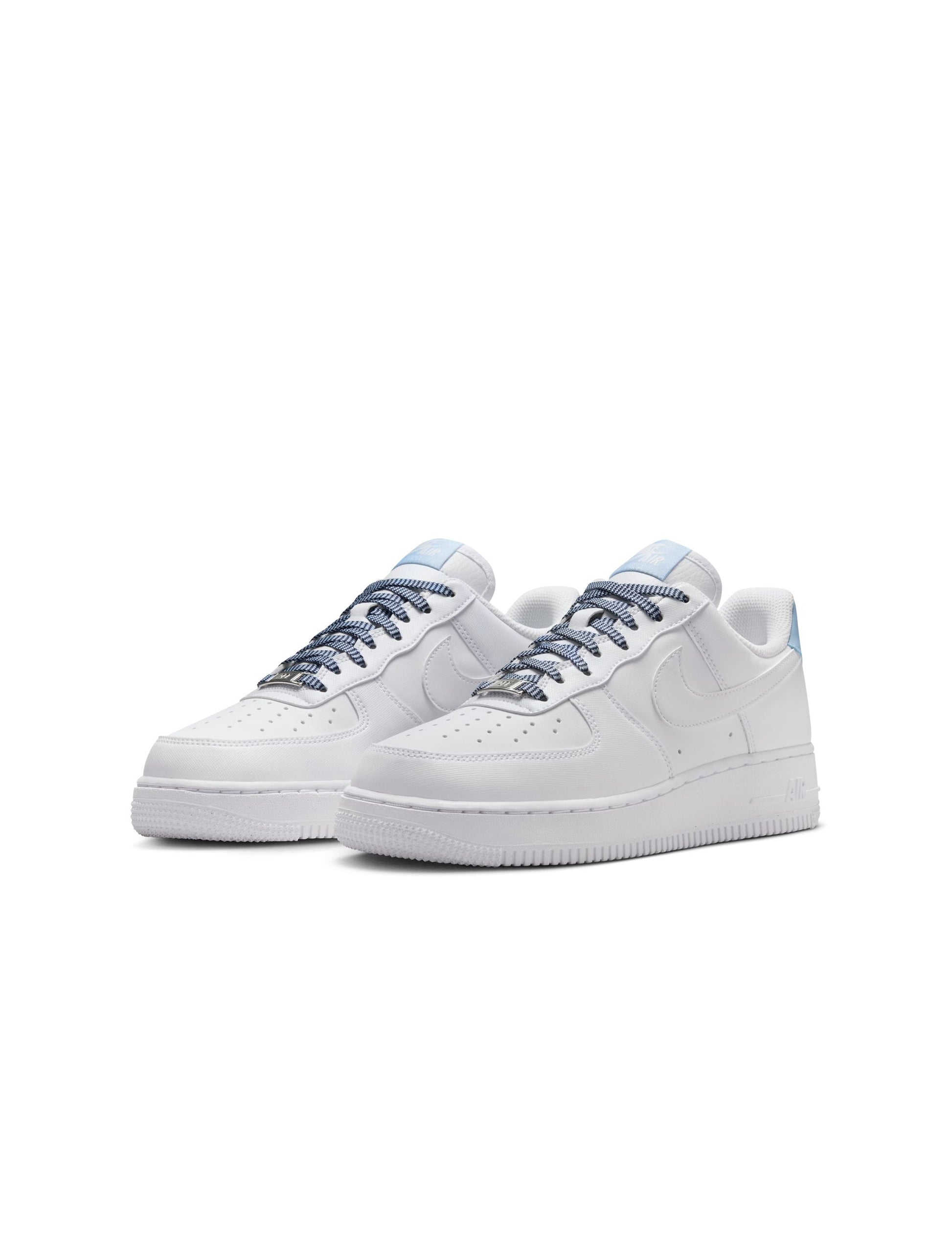 Nike Womens Air Force 1 '07 White/Light Armory Blue Denim Exchange