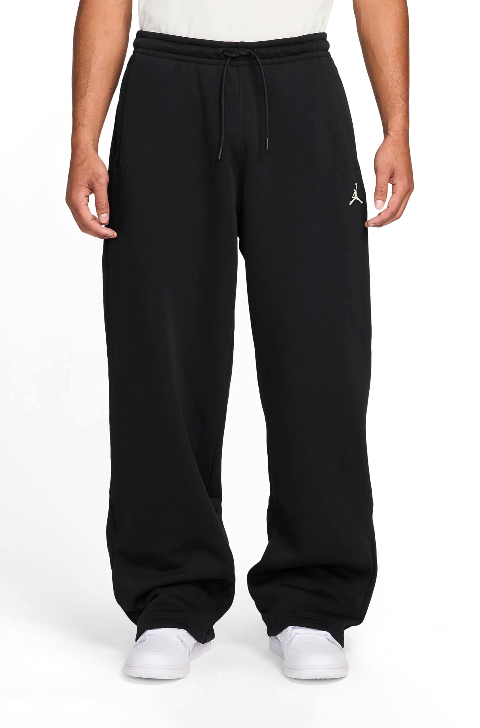Air Jordan Mens Oversized Open-Hem Sweatpants -  Black Denim Exchange