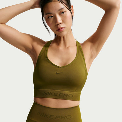 Nike Womens Pro Seamless Cropped Tank Top - Olive Denim Exchange