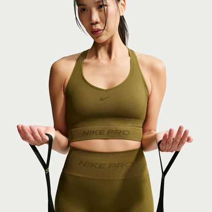 Nike Womens Pro Seamless Cropped Tank Top - Olive Denim Exchange