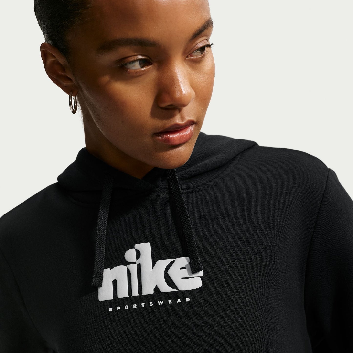 Nike Womens Fleece Graphic Pullover Hoodie - Black Denim Exchange