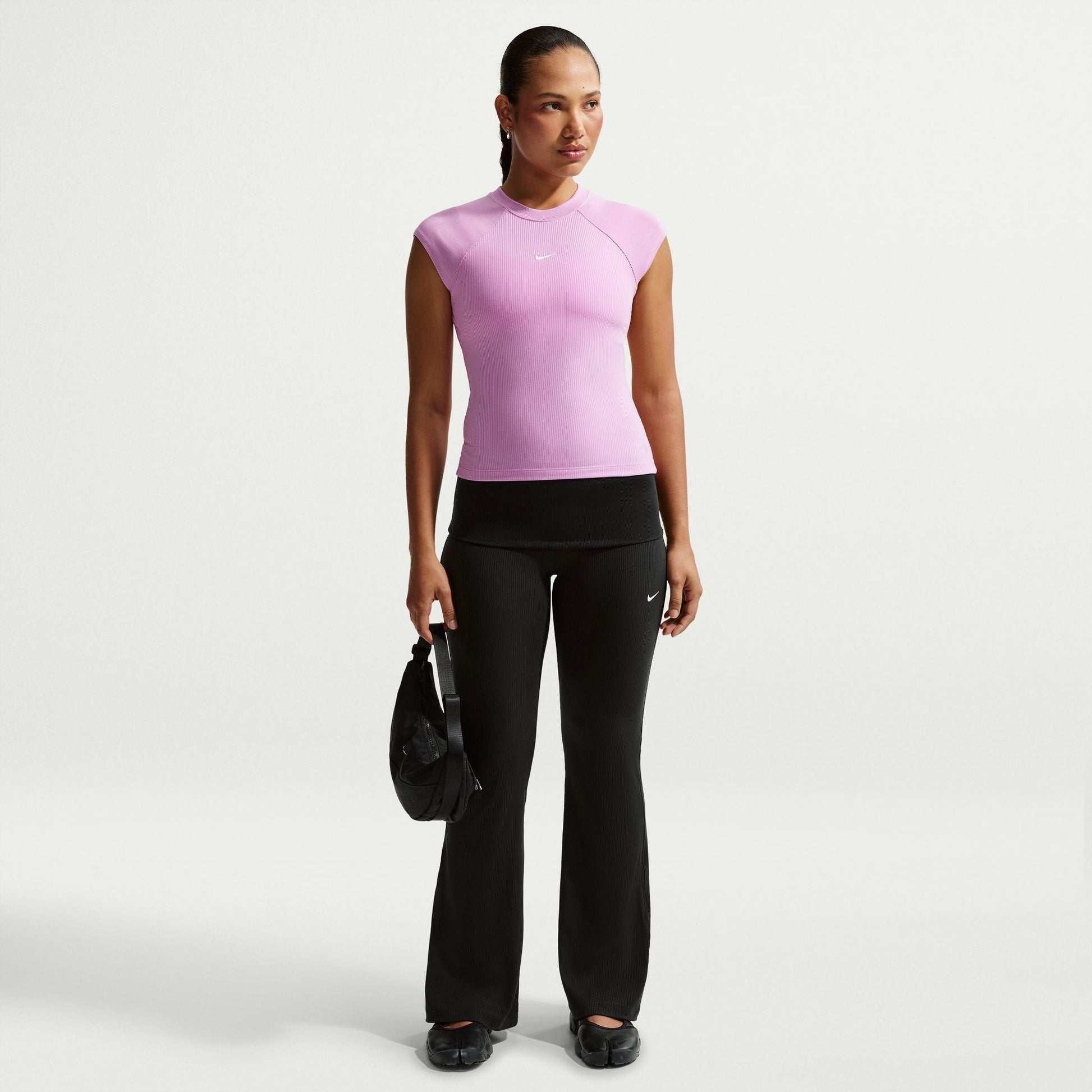 Nike Womens Chill Knit Tight Ribbed Pants - Black Denim Exchange