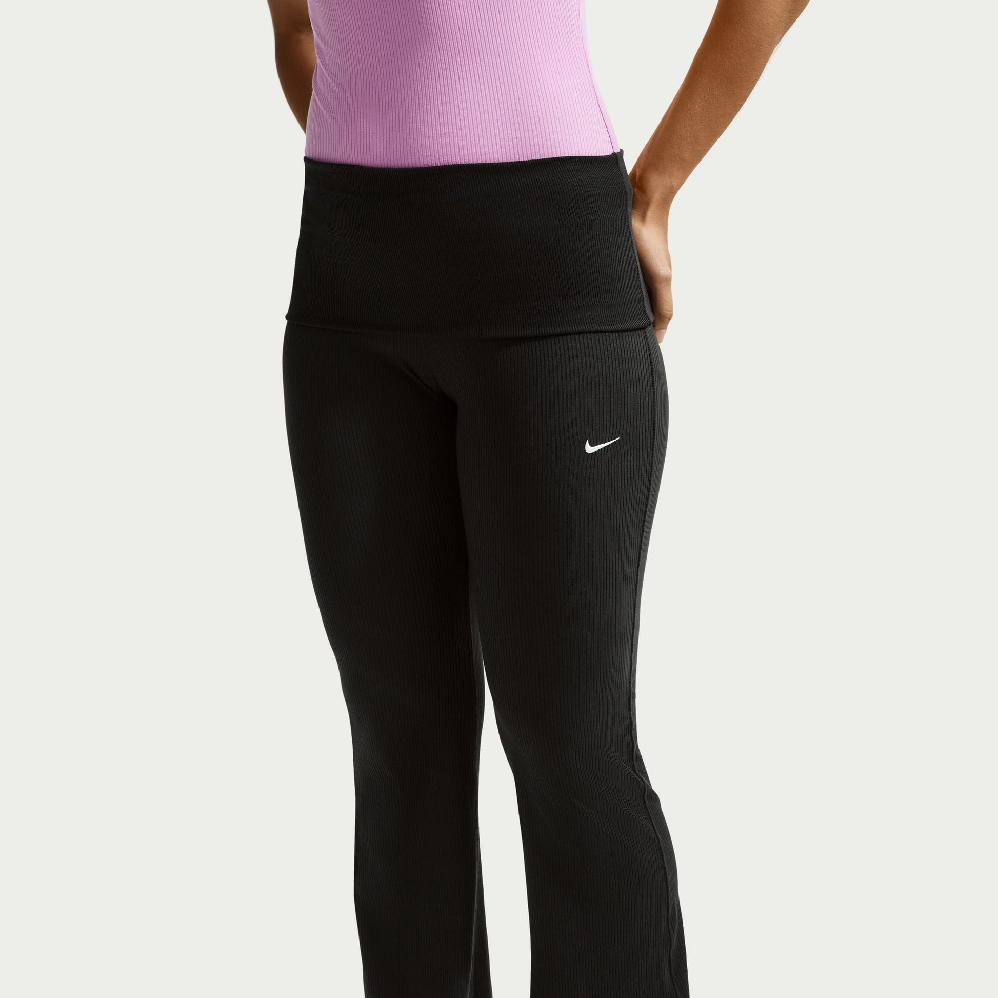 Nike Womens Chill Knit Tight Ribbed Pants - Black Denim Exchange