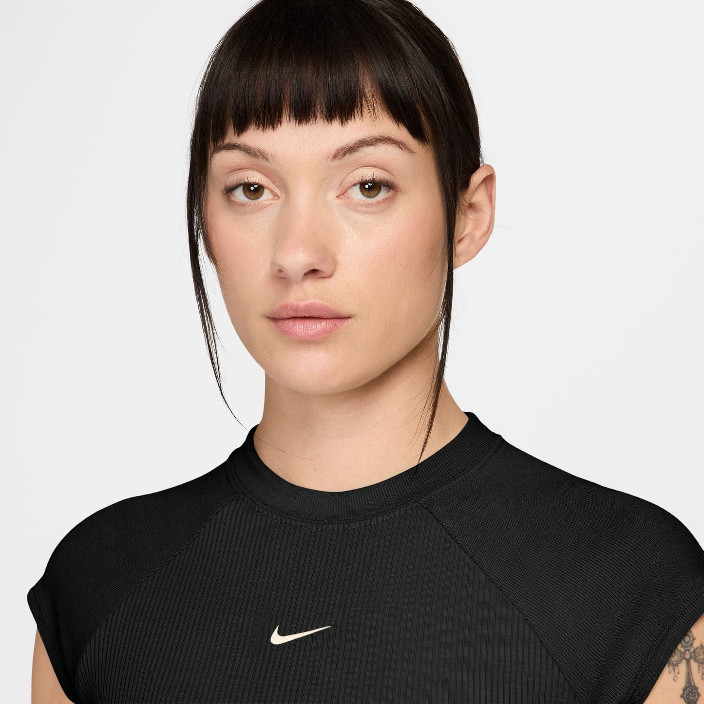Nike Womens Sportswear Chill Knit Ribbed Top - Black Denim Exchange