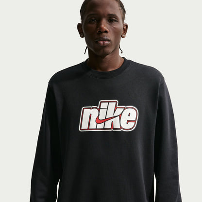 Nike Mens Sportswear Club French Terry Crewneck - Black/Sail Denim Exchange