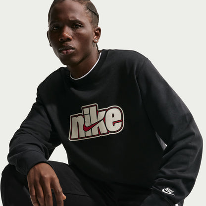 Nike Mens Sportswear Club French Terry Crewneck - Black/Sail Denim Exchange