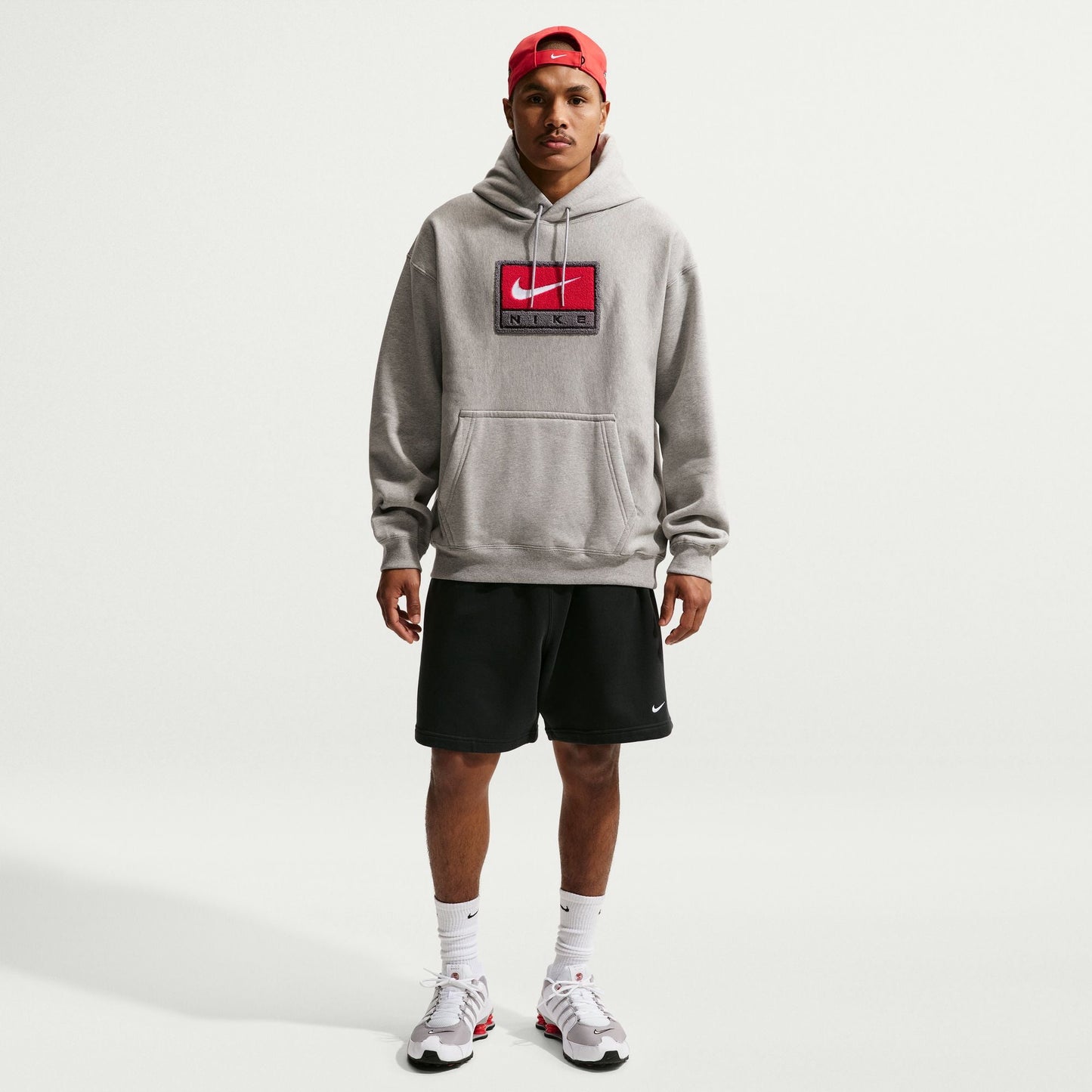 Nike Mens Solo Swoosh Hoodie - Grey/White Denim Exchange