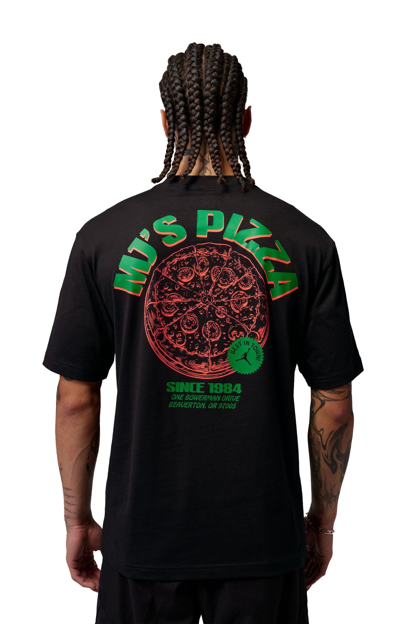 Air Jordan Mens Pizza Graphic Tee - Black Denim Exchange