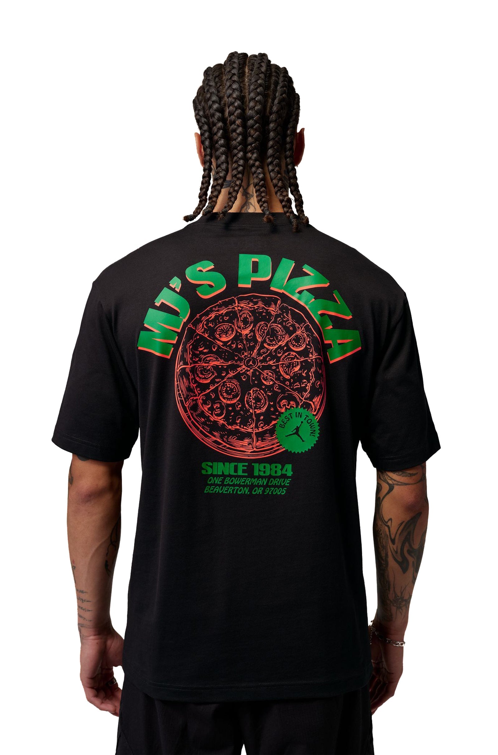 Air Jordan Mens Pizza Graphic Tee - Black Denim Exchange