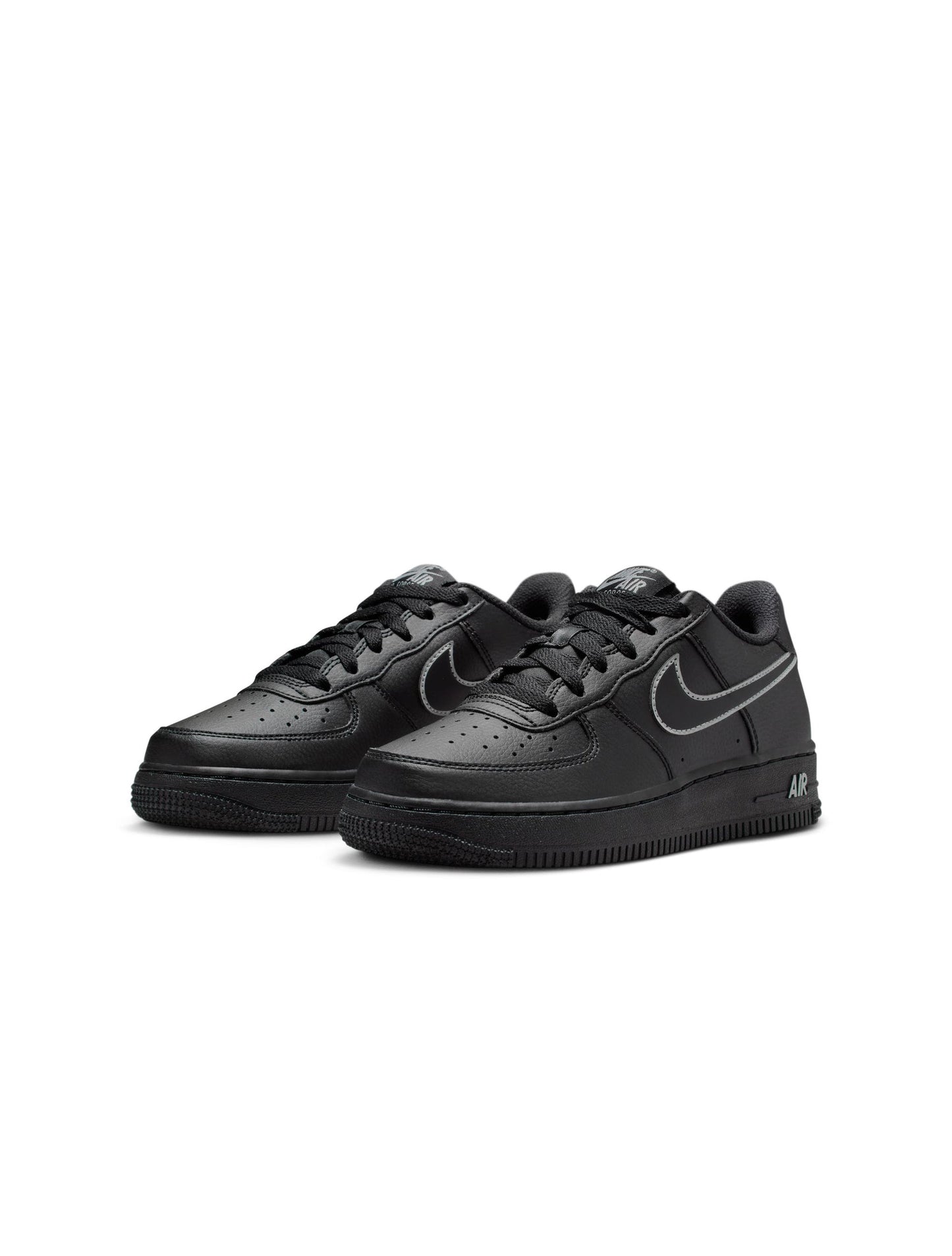 Nike Big Kids Air Force 1 - Black/Light Smoke Grey Denim Exchange