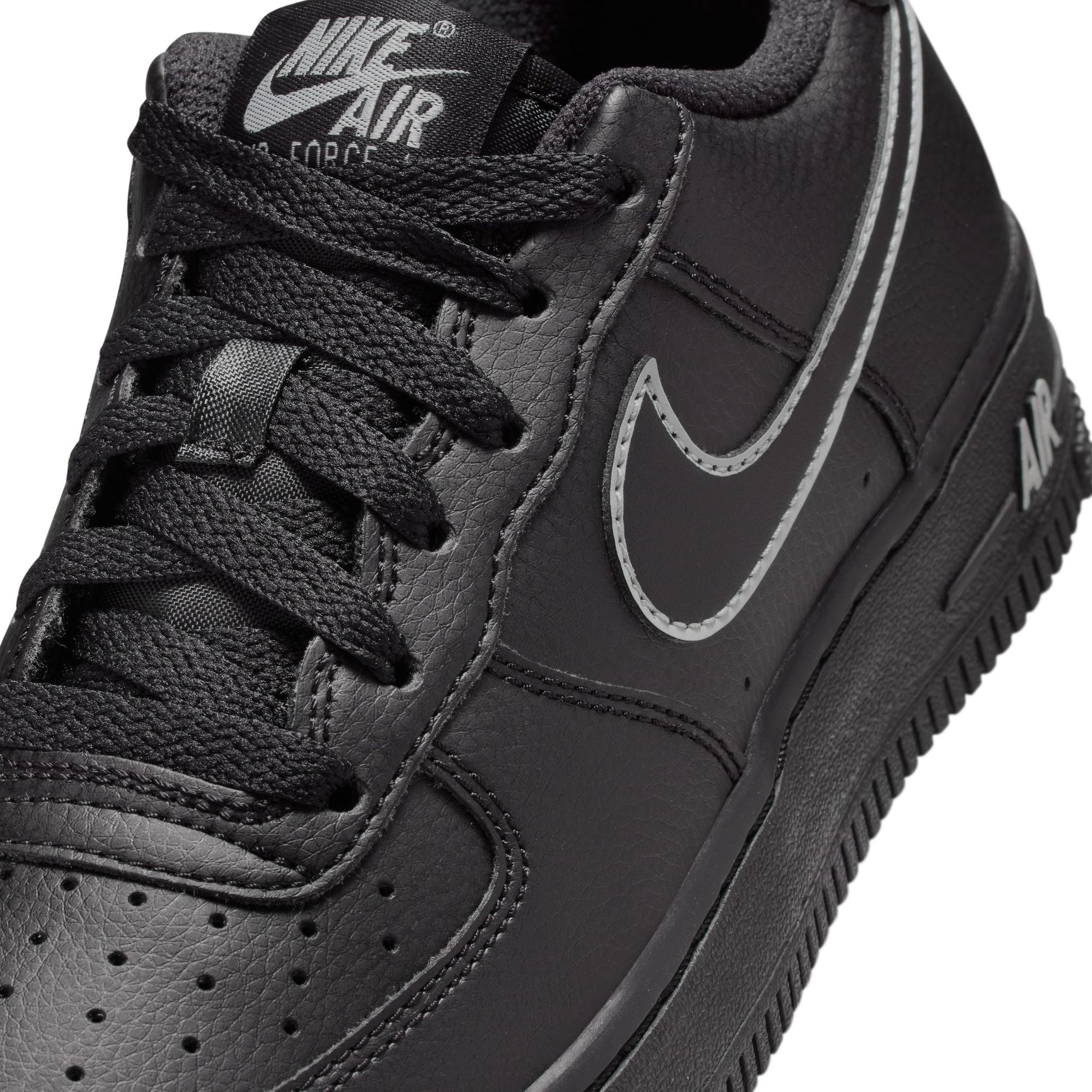 Nike Big Kids Air Force 1 - Black/Light Smoke Grey Denim Exchange