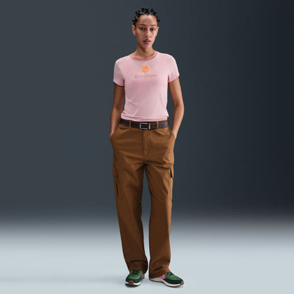 Nike Womens Sportswear Chill Cropped Knit Tee - Pink Glaze Denim Exchange