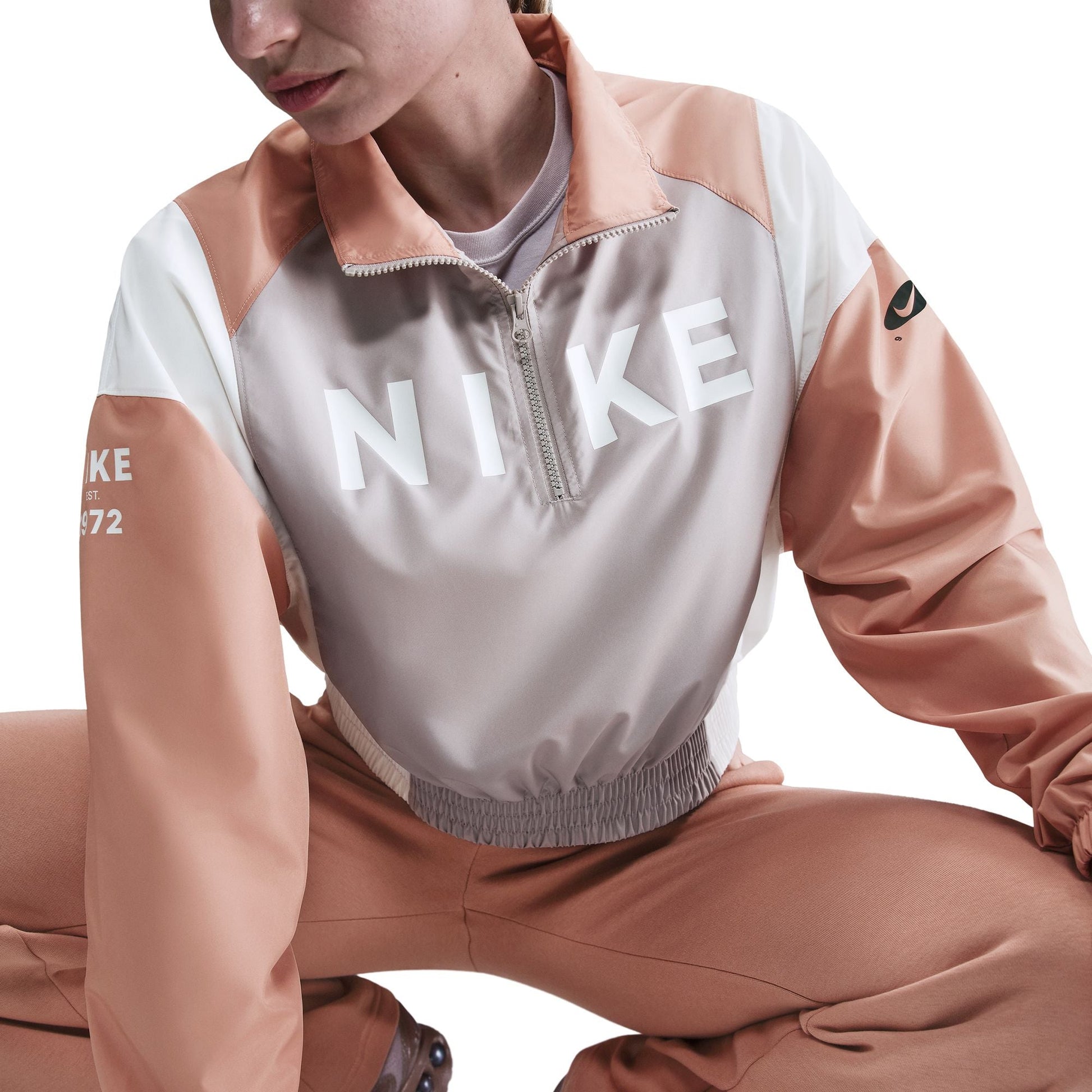 Nike Womens Sportswear Lightweight Zip Jacket - Rose Gold Denim Exchange
