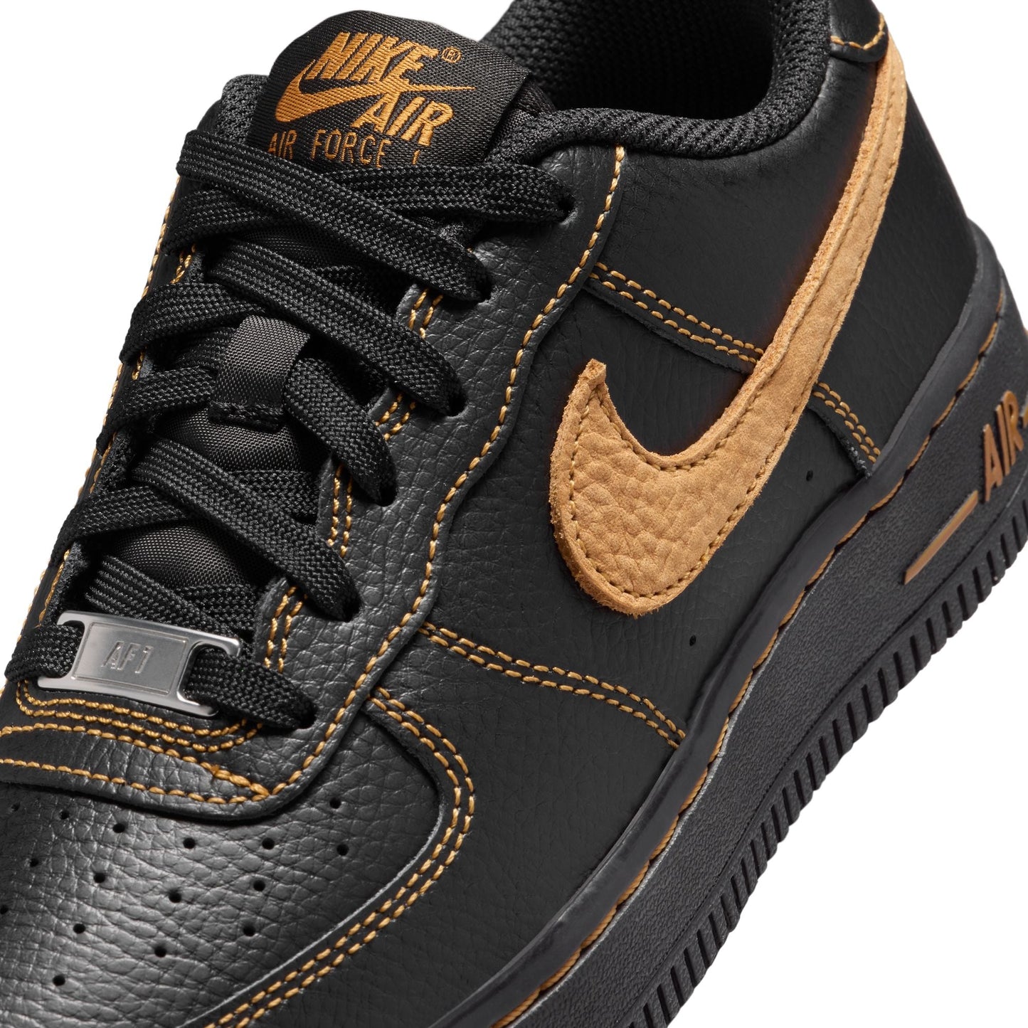 Nike Big Kids Air Force 1 Lv8 - Black/Desert Ochre Denim Exchange