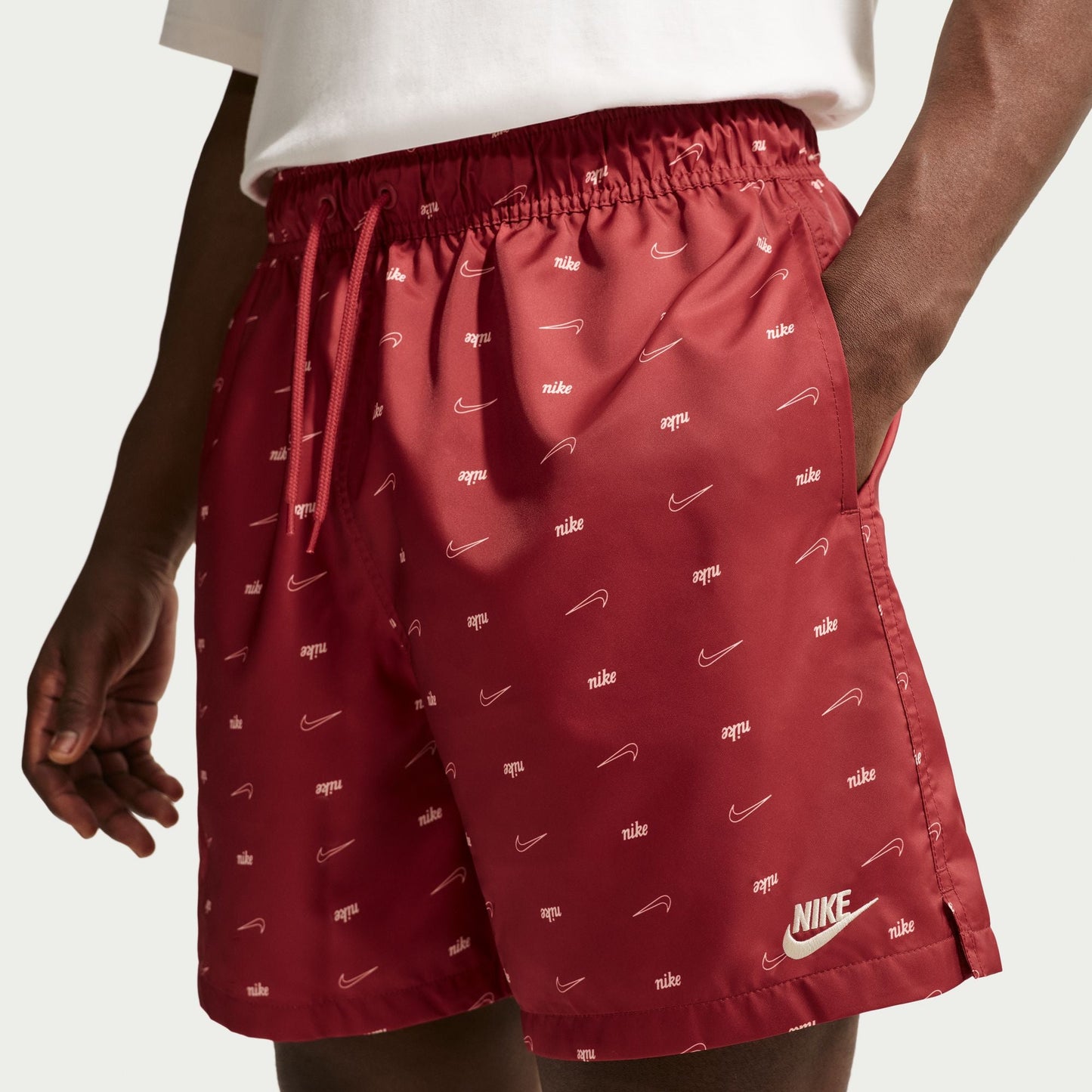 Nike Mens Sportswear Club Woven Flow Shorts - Team Crimson Denim Exchange