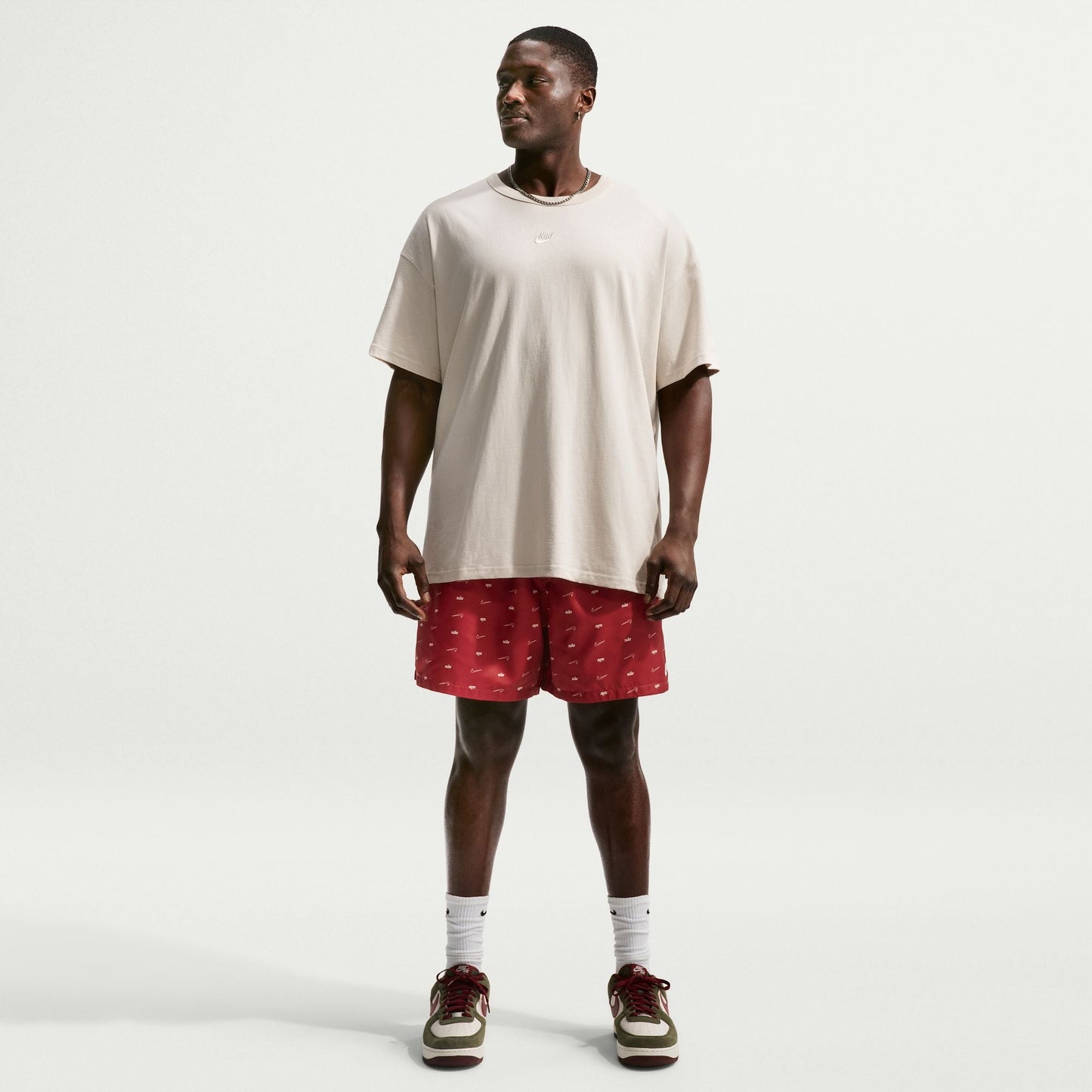 Nike Mens Sportswear Club Woven Flow Shorts - Team Crimson Denim Exchange