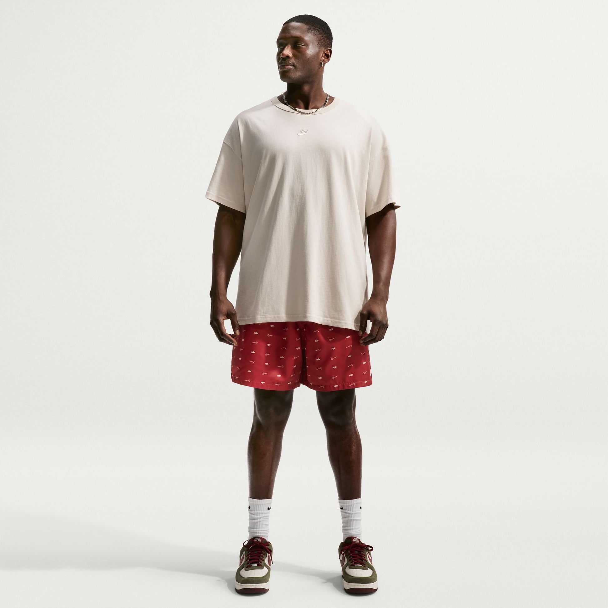 Nike Mens Sportswear Club Woven Flow Shorts - Team Crimson Denim Exchange