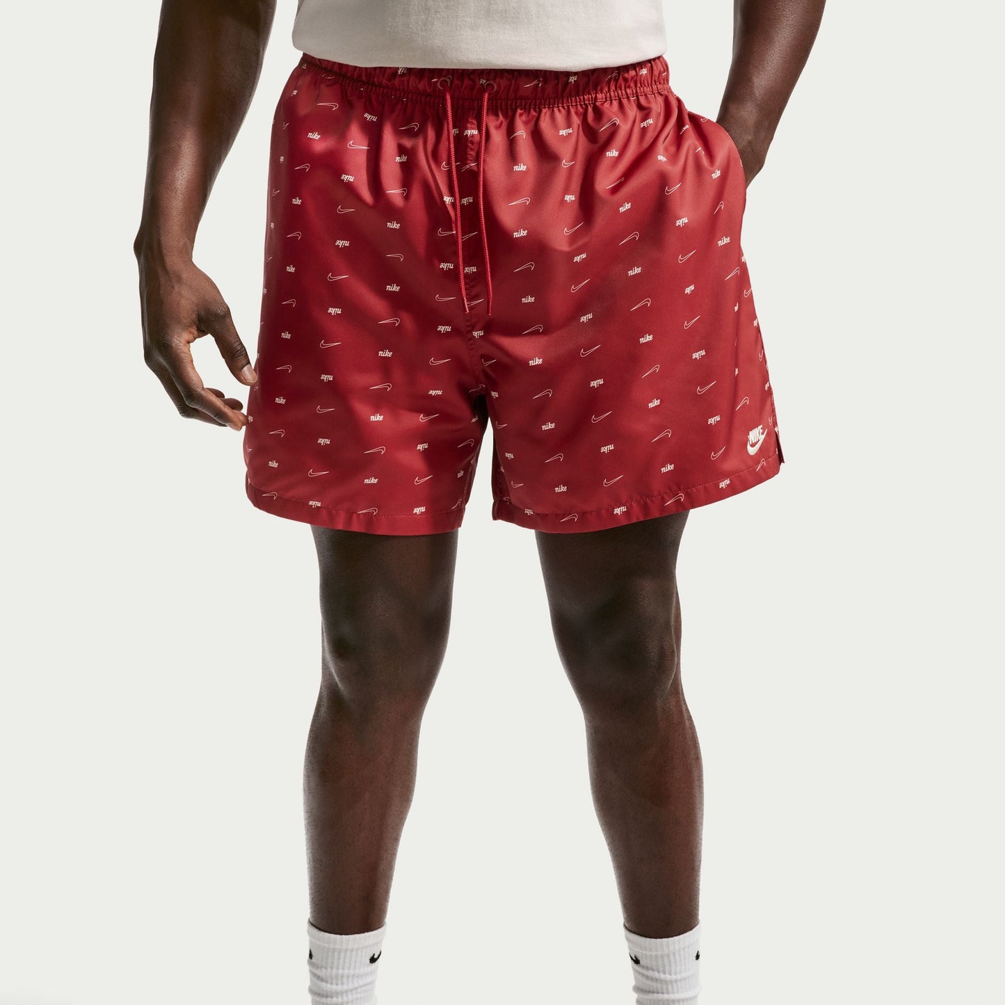 Nike Mens Sportswear Club Woven Flow Shorts - Team Crimson Denim Exchange