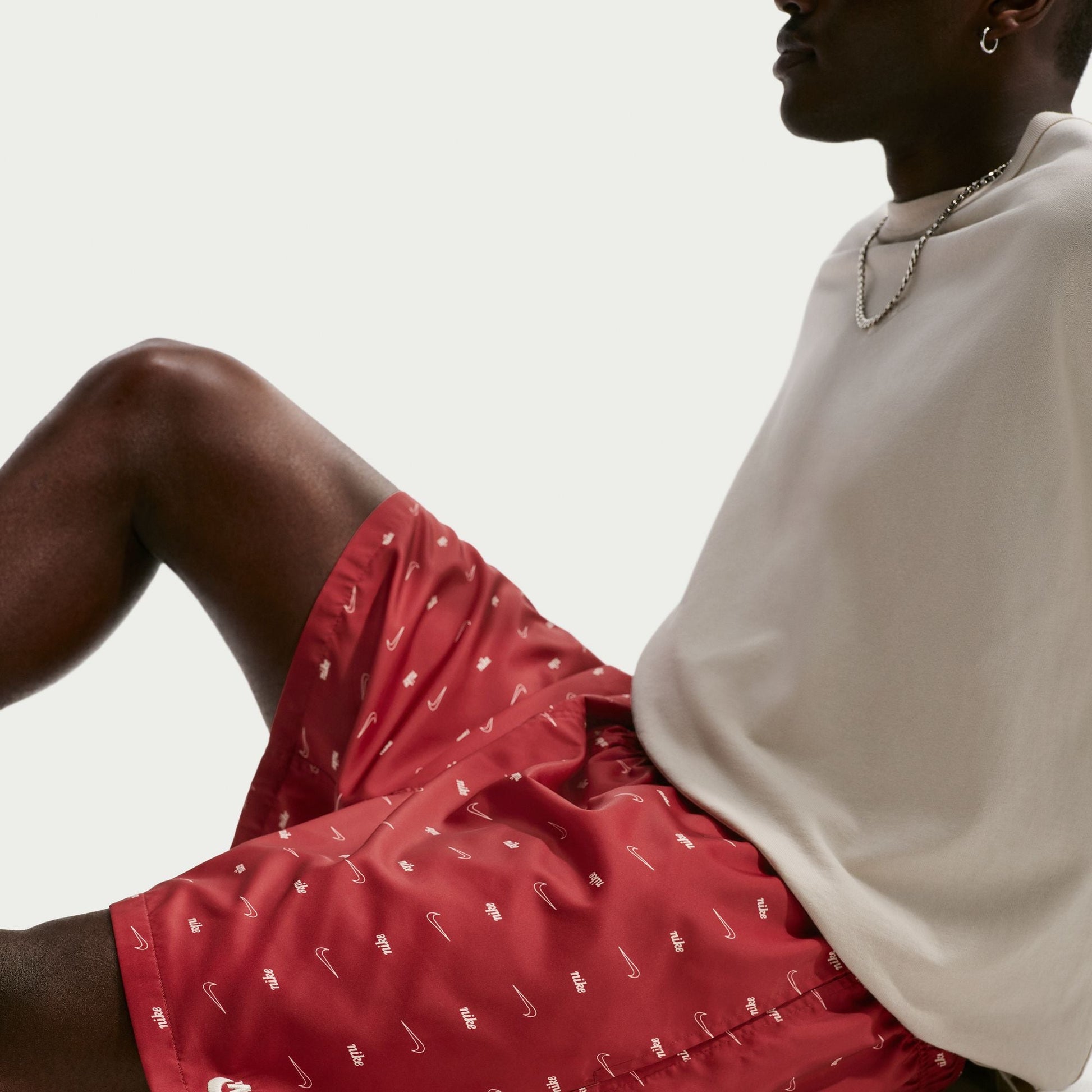 Nike Mens Sportswear Club Woven Flow Shorts - Team Crimson Denim Exchange