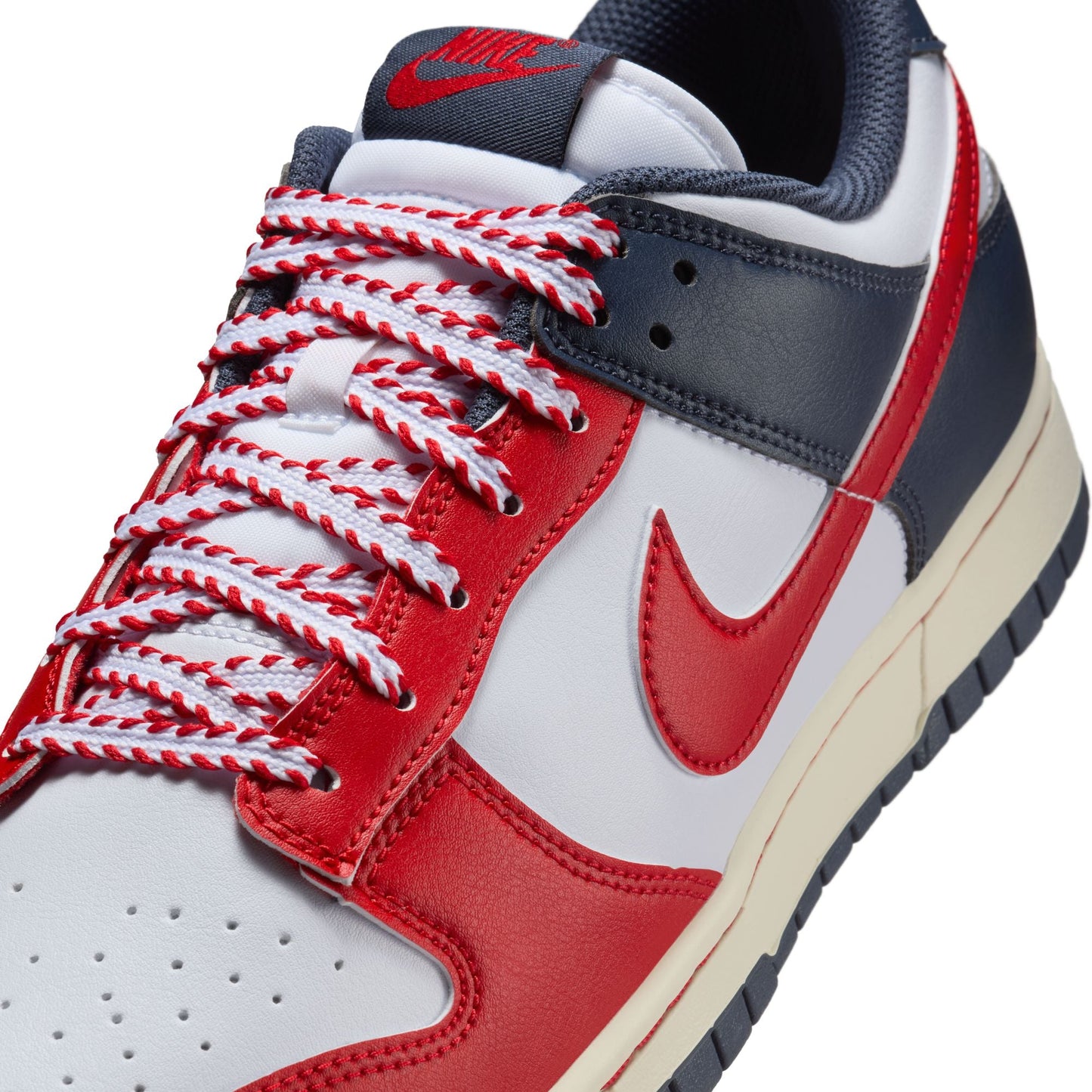 Nike Mens Dunk Low Retro  - White/University Red Denim Exchange