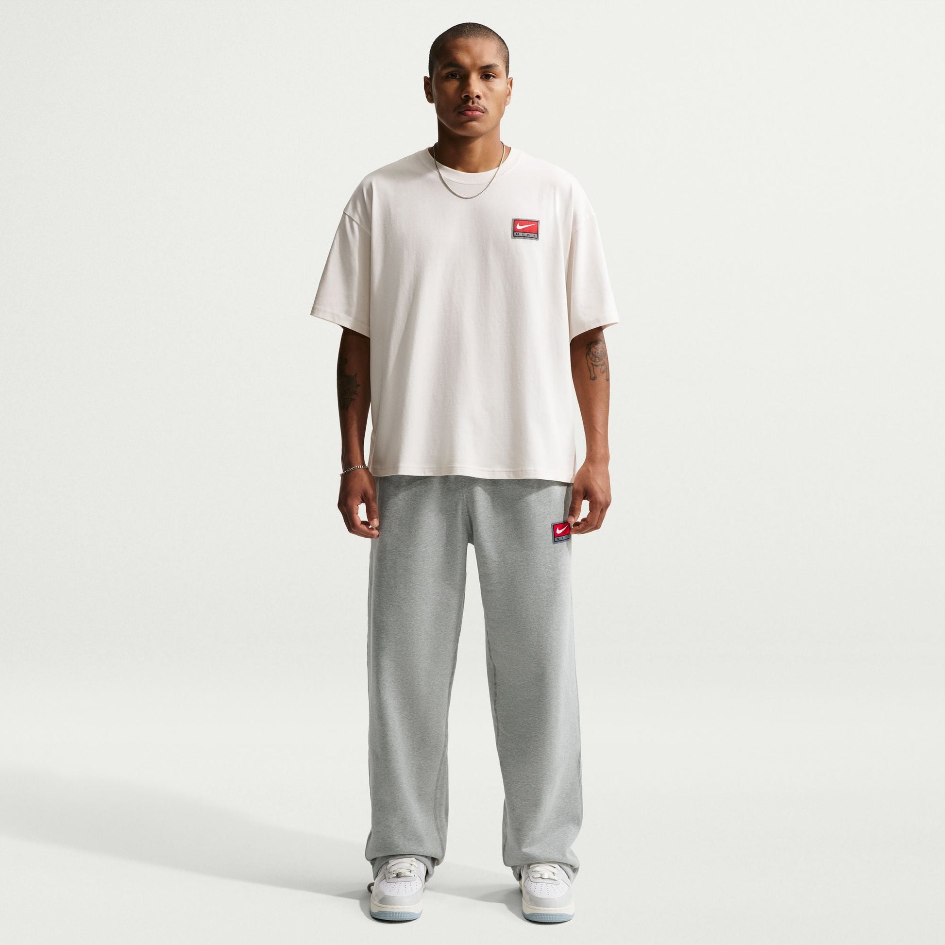 Nike Mens Solo Swoosh Joggers - Grey/White Denim Exchange
