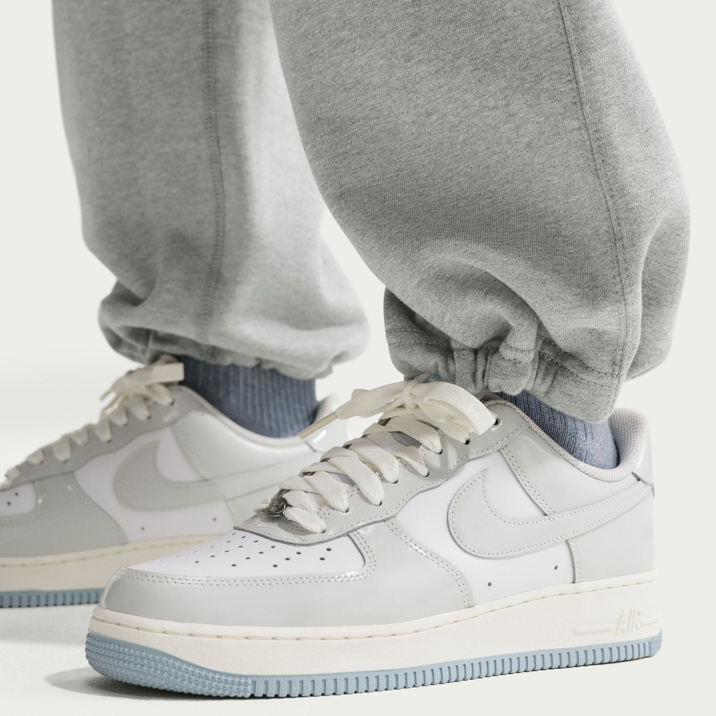 Nike Mens Solo Swoosh Joggers - Grey/White Denim Exchange